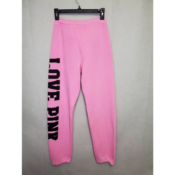 PINK Vicrtorias Secret Vintage Y2K Velvet Spell Out Drawstring Waist Sweatpants - Picture 7 of 7